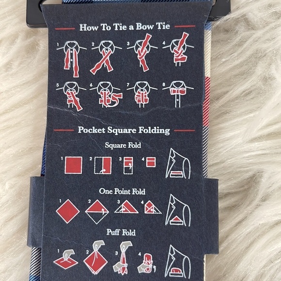 TOMMY HILFIGER BOW TIE & POCKET SQUARE NEW - Picture 3 of 3